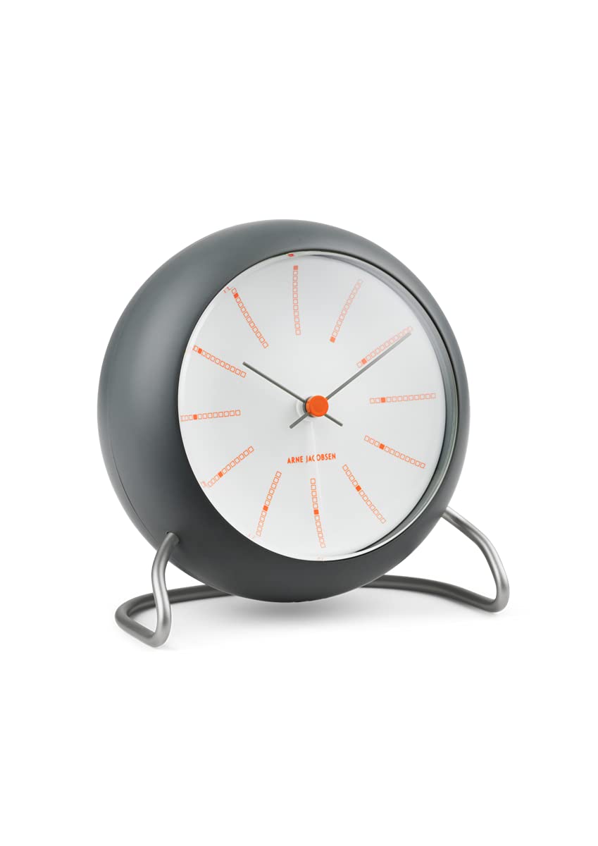 Amazon.com: Arne Jacobsen Clocks Bankers Table Clock, Dark Grey